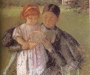 Mary Cassatt Betweenmaid reading for little girl oil painting picture wholesale